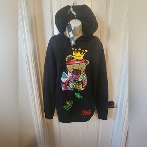 CIVILIZED Notorious Bear Pullover Roomy Hoodie (Black) Sz. Small NWT